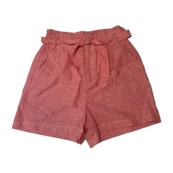 Draper James RSVP Red Linen Blend Paper Bag Shorts Size Small - Picture 2 of 6